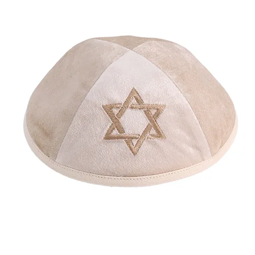 כיפה קטיפה עם ריקמה מגן דוד גודל 4 - אופוויט