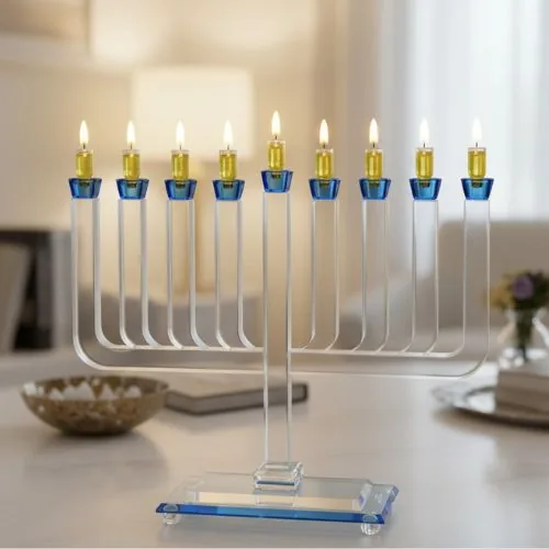 חנוכייה קריסטל מהודרת 33X35 ס"מ — תמונה 2
