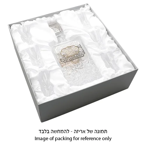סט בקבוק קריסטל ליין עם פלקטה מהודרת עם 6 כוסות — תמונה 4