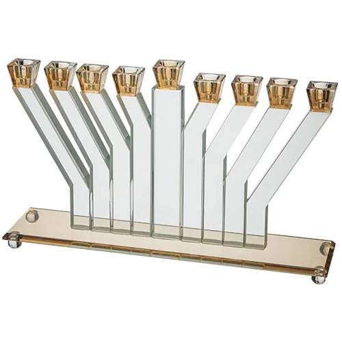 חנוכייה קריסטל מהודרת 21X33 ס"מ