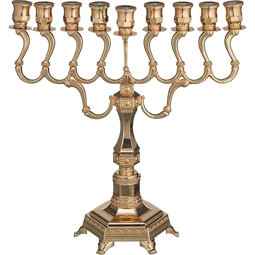 חנוכייה מהודרת "יהלום" ציפוי "רוז גולד " 36X35 ס"מ