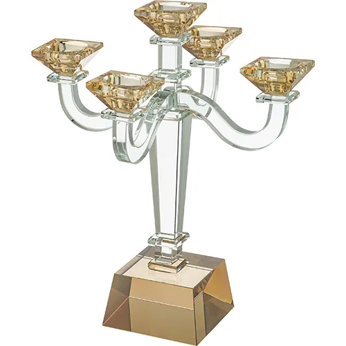 פמוטי קריסטל חמשייה מהודרים 34 ס"מ — תמונה 1