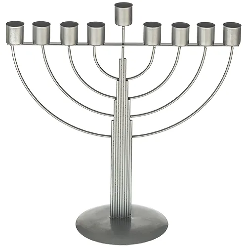 חנוכיית חוטים חצי עגול לשמן - מוכספת 30 ס"מ