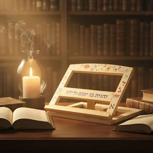 שטנדר עץ עם לקה אותיות א"ב 33x26 ס"מ — תמונה 2