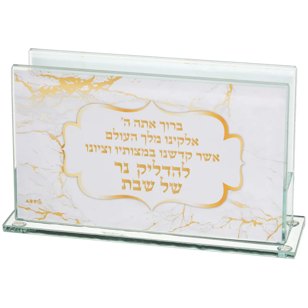 מחזיק גפרורים זכוכית עם הדפסה דגם שיש 12.5X7 ס"מ — תמונה 2