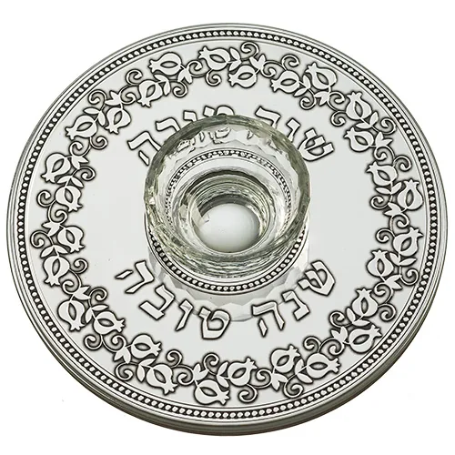 צלחת זכוכית לדבש עם פלקטה 19X23 ס"מ