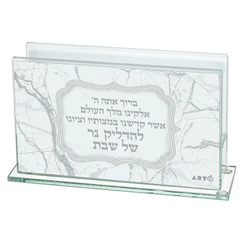 מחזיק גפרורים זכוכית עם הדפסה דגם שיש 6.5X4 ס"מ — תמונה 2
