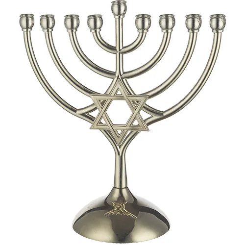 חנוכייה מתכת עם מגן דוד 18X16 ס"מ