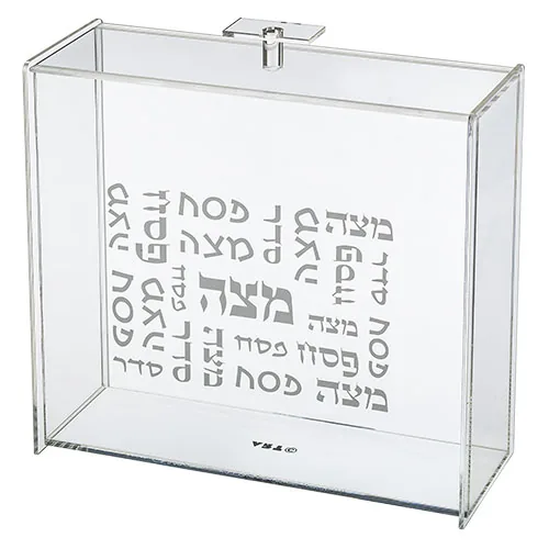 כלי למצה מאקריליק שקוף עם הדפסה 21x23 ס"מ