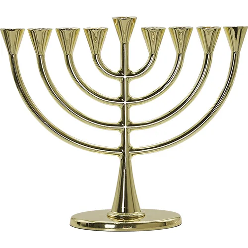 חנוכייה מתכת ציפוי זהב 19X23 ס"מ