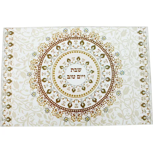 מגש חלה זכוכית עבה בלתי שבירה - גוון חום 25X37