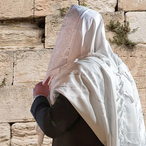 טלית "מופת" חתנים גודל 60 - 185x140 ס"מ פסים כס — תמונה 4