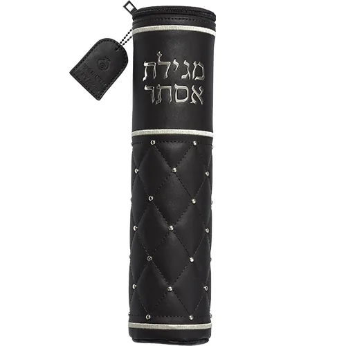 תיק למגילת אסתר פיו עם אותיות בולטות עבור קלף 25 ס"מ