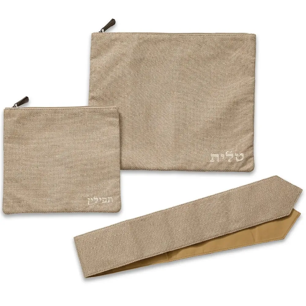 סט טלית תפילין ועטרה פשתן 36X29 ס"מ