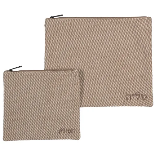סט טלית תפילין בד דמוי פשתן 36X29 ס"מ