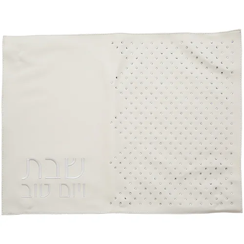 כיסוי חלה דמוי עור אבני קריסטל כסף 61X45 ס"מ