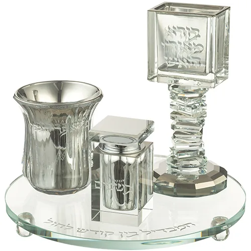 סט הבדלה מהודר מקריסטל 20 ס"מ — תמונה 1