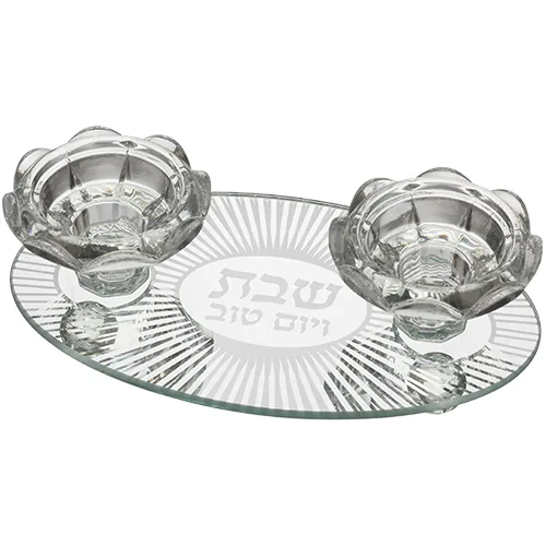 פמוטי זכוכית מהודר 17X10 ס"מ — תמונה 1