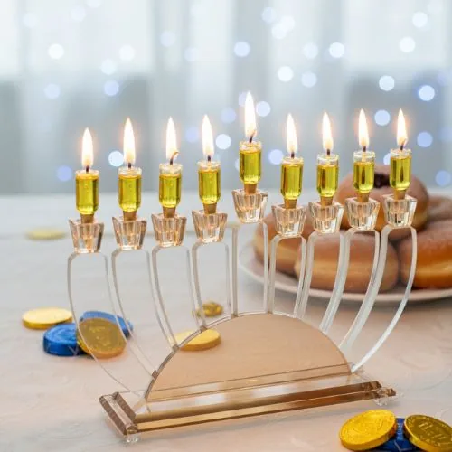 חנוכייה קריסטל מהודרת 24X38 ס"מ — תמונה 2