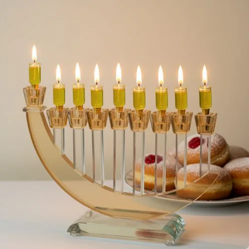 חנוכייה קריסטל מהודרת 20 ס"מ — תמונה 2