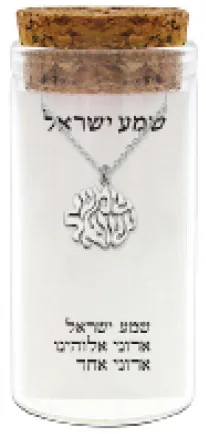 שרשרת כסף טהור 925 "שמע ישראל" — תמונה 2