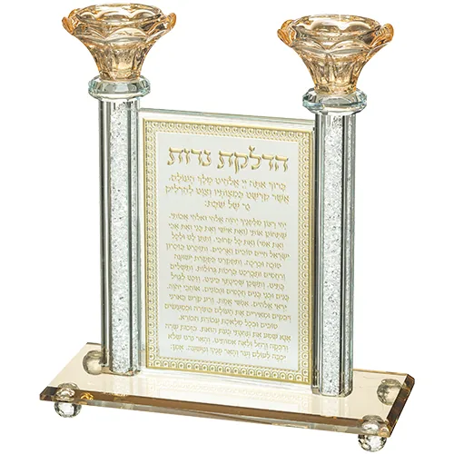 פמוטי קריסטל מהודר הדלקת נרות 21 ס"מ — תמונה 1