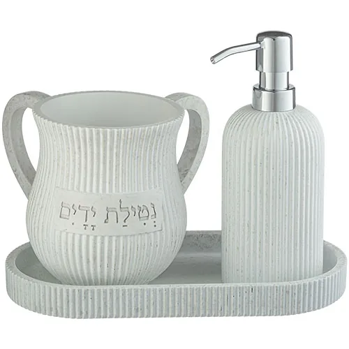 סט סבונייה עם נטלה פולימר בטון מהודר כולל מגש