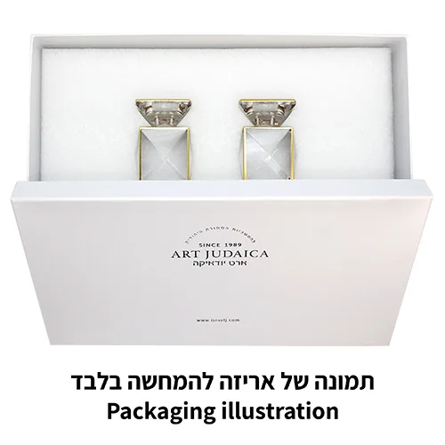 סט זוג פמוטי קריסטל עם מגש מהודר 9 ס"מ — תמונה 2