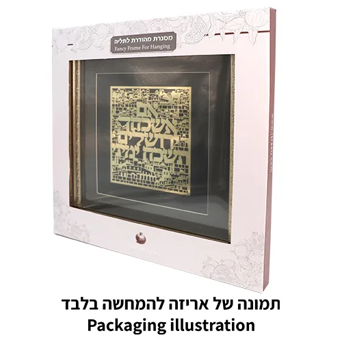 מסגרת ממוסגרת לתלייה עם פלקטה זהב 42x43 ס"מ- בבא סאלי — תמונה 2
