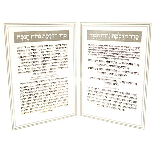 סטנד ברכונים 24 יח "סדר הדלקת נרות חנוכה" 17.5X12.5 ס"מ — תמונה 5