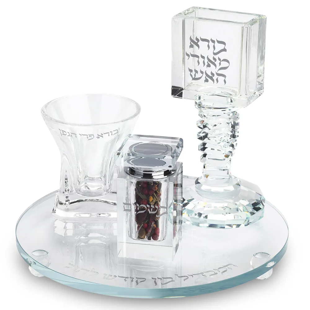 סט הבדלה מהודר מקריסטל 20 ס"מ — תמונה 1