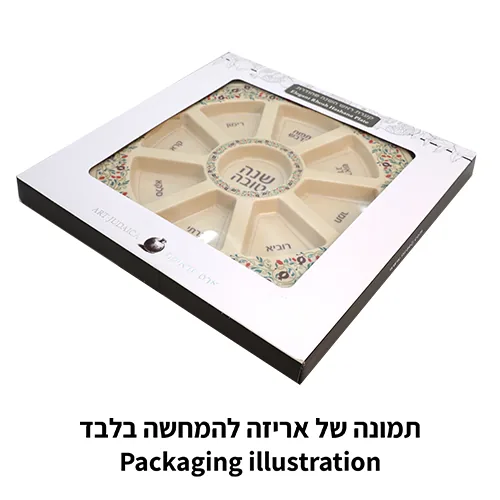 צלחת מלמין מהודרת לראש השנה ציור רימונים 35 ס"מ — תמונה 2
