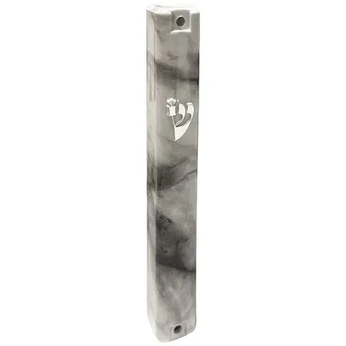 מזוזה מפלסטיק 12 ס"מ - שיש אפור