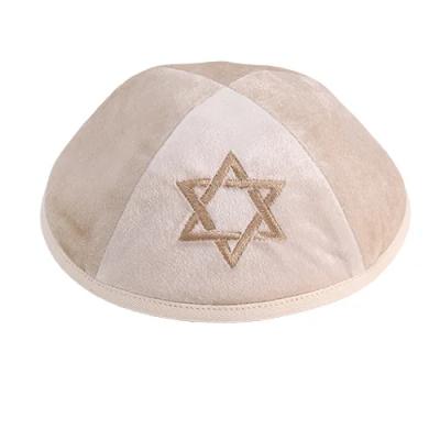 כיפה קטיפה עם ריקמה מגן דוד גודל 4 - אופוויט