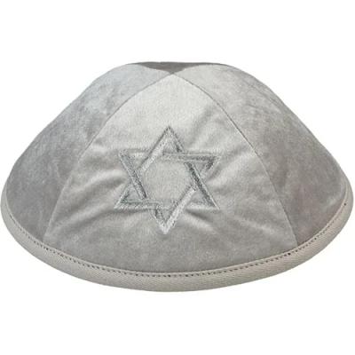 כיפה קטיפה "ארט-מן" עם ריקמה מגן דוד גודל 4 - א