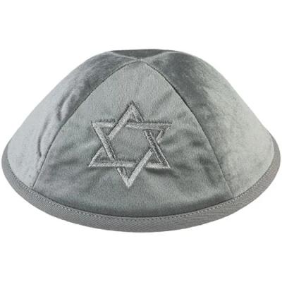כיפה קטיפה "ארט-מן" עם ריקמה מגן דוד גודל 4 - א