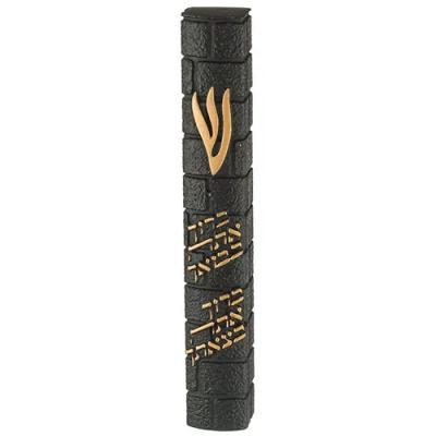 מזוזה פולימר בטון כותל "ברוך אתה" 20 ס"מ - שחור