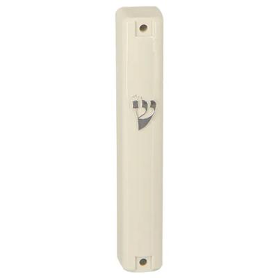 מזוזה פלסטיק 12 ס"מ בז "ש" כסף פקק גומי