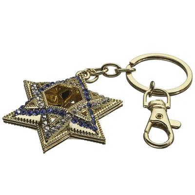 מחזיק מפתחות "מגן דויד" משובץ 5.5 ס"מ