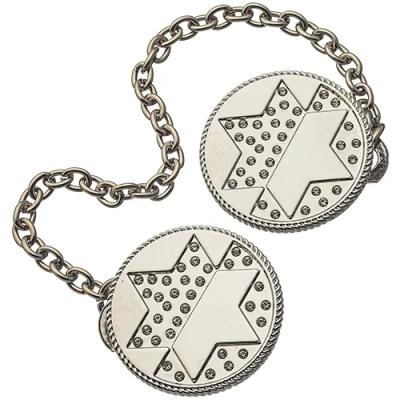 קליפס לטלית ניקל עם שרשרת 9 ס"מ
