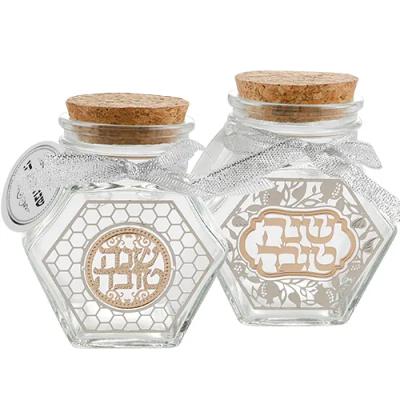 סטנד 12 יח כלי לדבש מזכוכית 6 ס"מ
