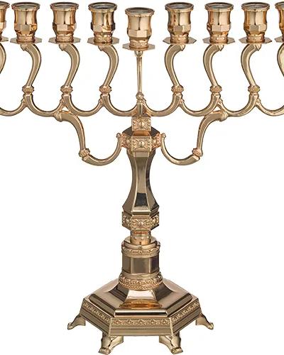 חנוכייה מהודרת "יהלום" ציפוי "רוז גולד " 36X35 ס"מ