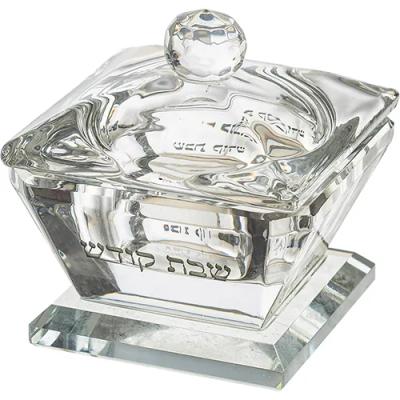 מלחייה קריסטל עם מכסה 4X6 ס"מ