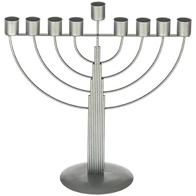 חנוכיית חוטים חצי עגול לשמן - מוכספת 30 ס"מ