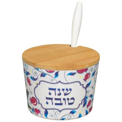 כלי לדבש מלמין "שנה טובה" - 6.5 ס"מ