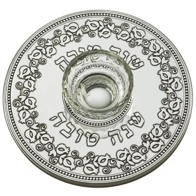 צלחת זכוכית לדבש עם פלקטה 19X23 ס"מ