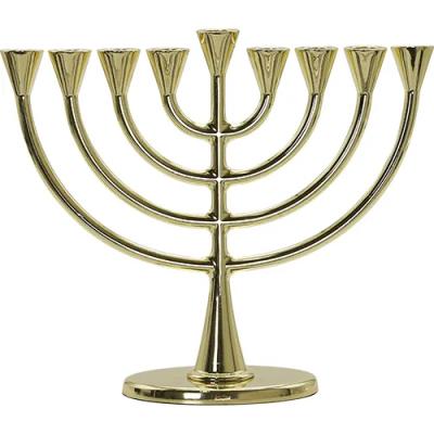 חנוכייה מתכת ציפוי זהב 19X23 ס"מ