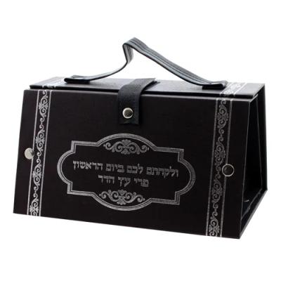 כלי לאתרוג דמוי עור הדפסה כסף 18X13 ס"מ