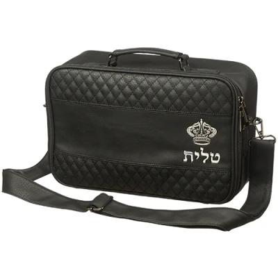 תיק טלית קטן גוון שחור פיו מפואר אותיות בולטות "כתר" כ
