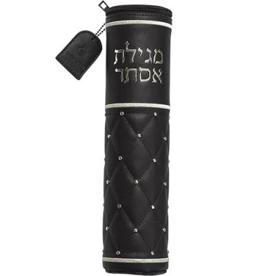 תיק למגילת אסתר פיו עם אותיות בולטות עבור קלף 25 ס"מ